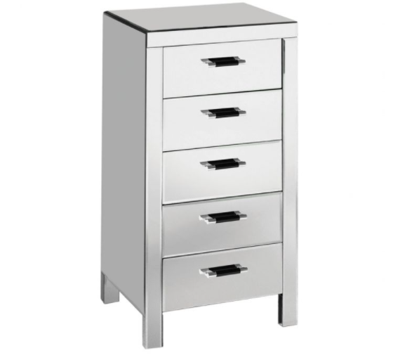 Chimes - Felicia 5 Draw Mirrored Chest