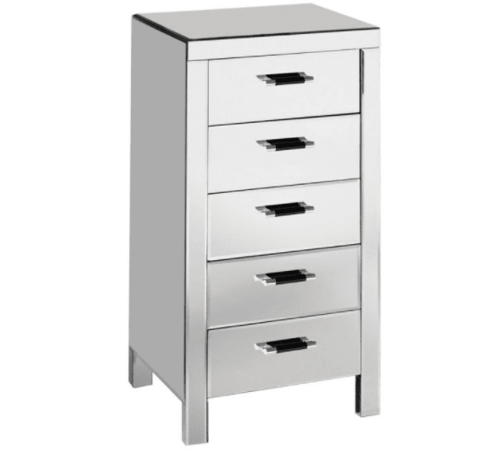 Chimes - Felicia 5 Draw Mirrored Chest