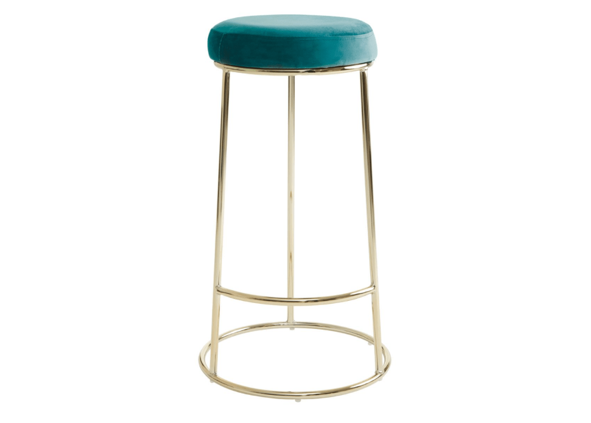 Chimes - Aurora Green Velvet Bar Stool