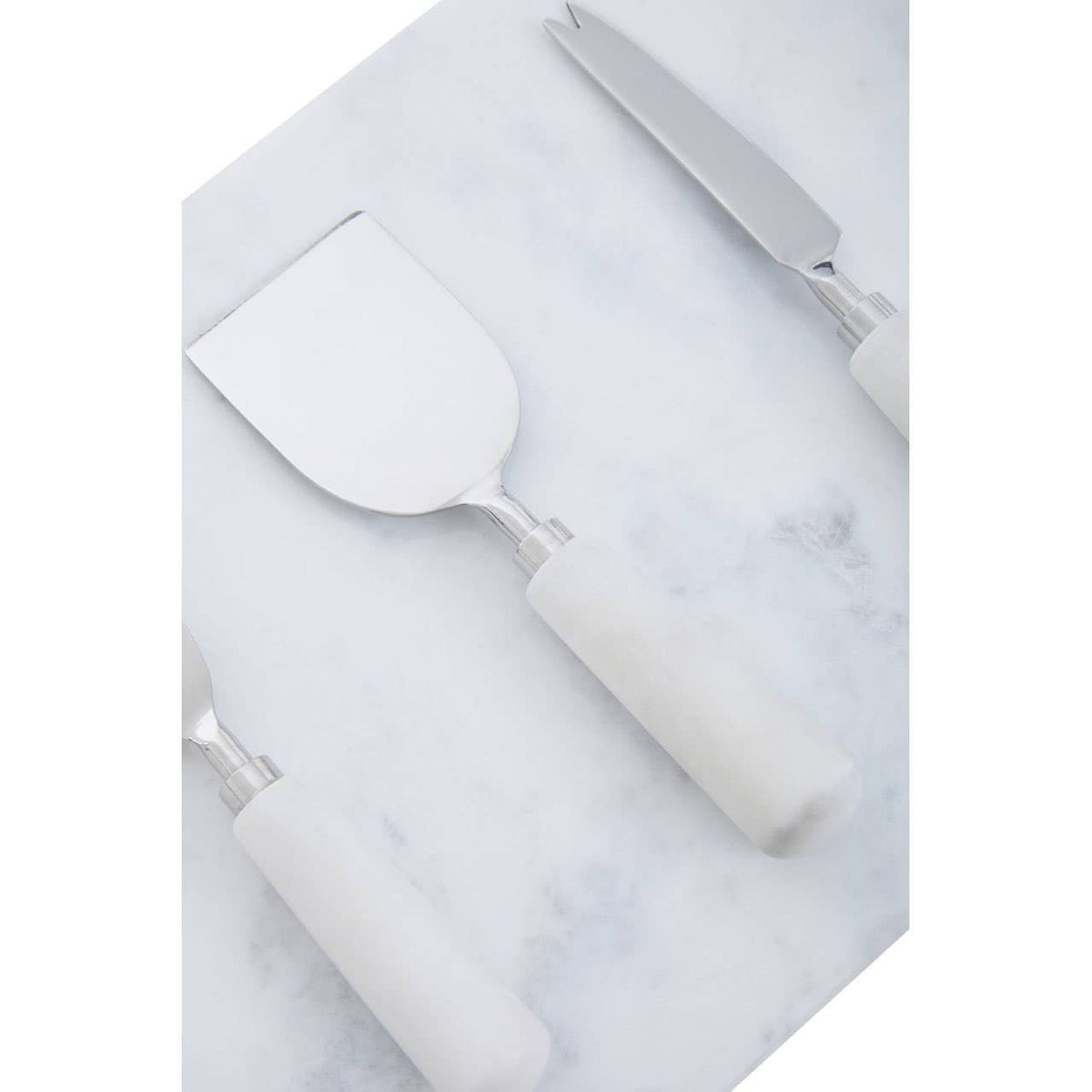 Noa White Marble Cheese Board and Knife Set