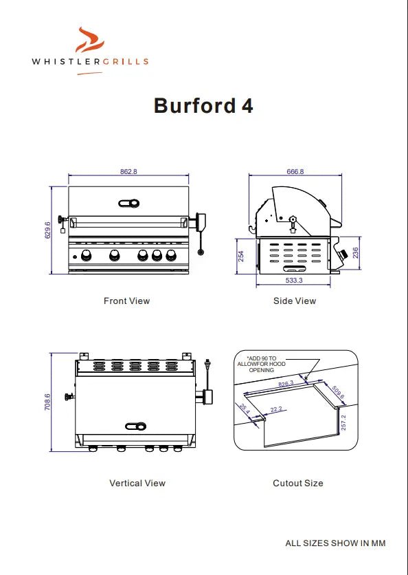 Whistler Grills - Burford 4 Burner Gas BBQ