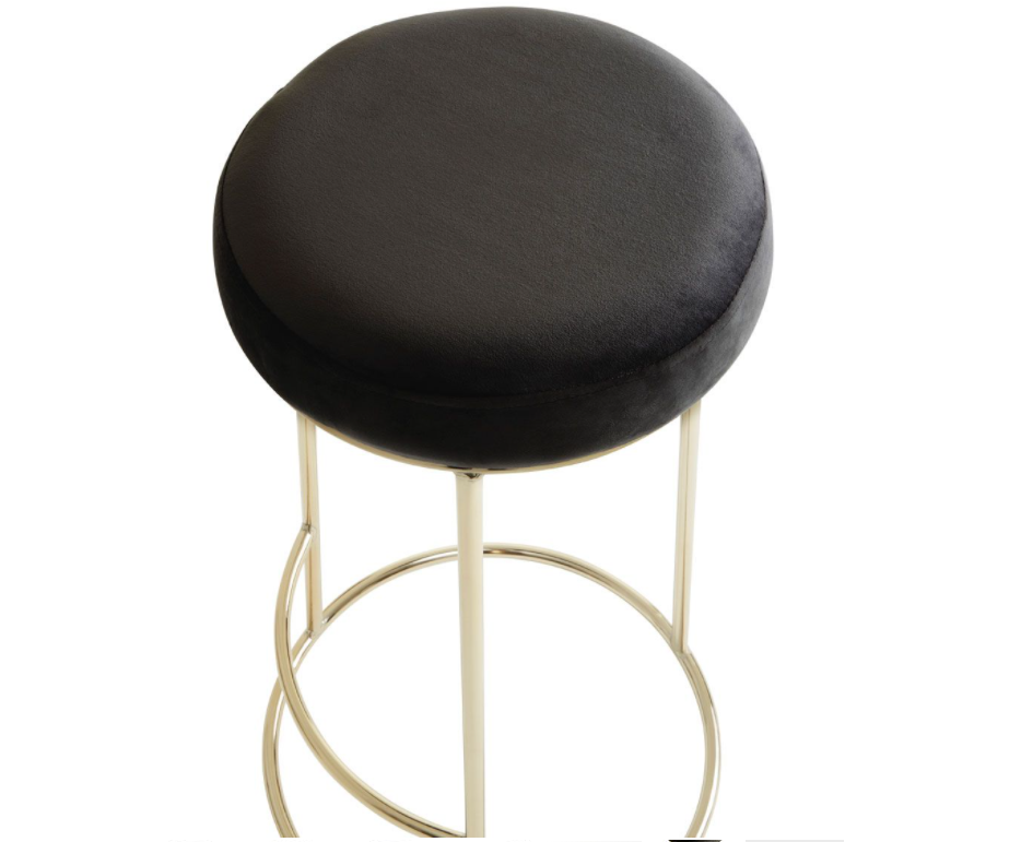 Chimes - Aurora Black Velvet Bar Stool