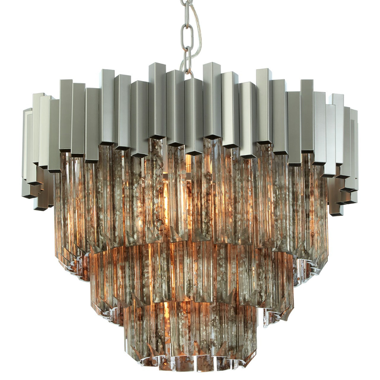 Chimes - Samara Small Nickel Painted Chandelier