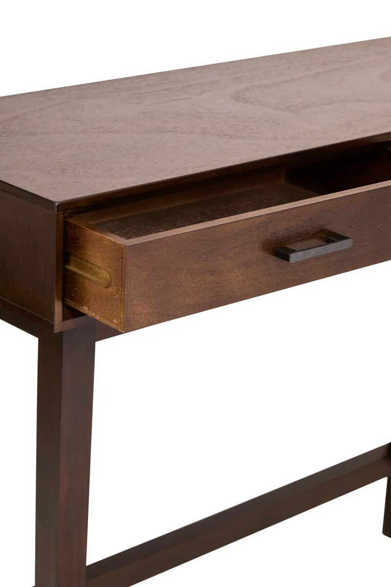 Malia Two Drawer Walnut Finish Wood Console Table
