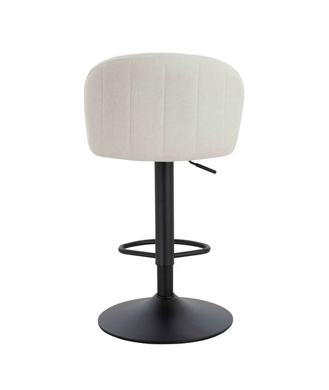 Montana Set of 2 Beige Textured Fabric Curved Bar Chairs