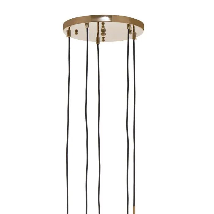 Raine Gold Finish Five Pendant Lights