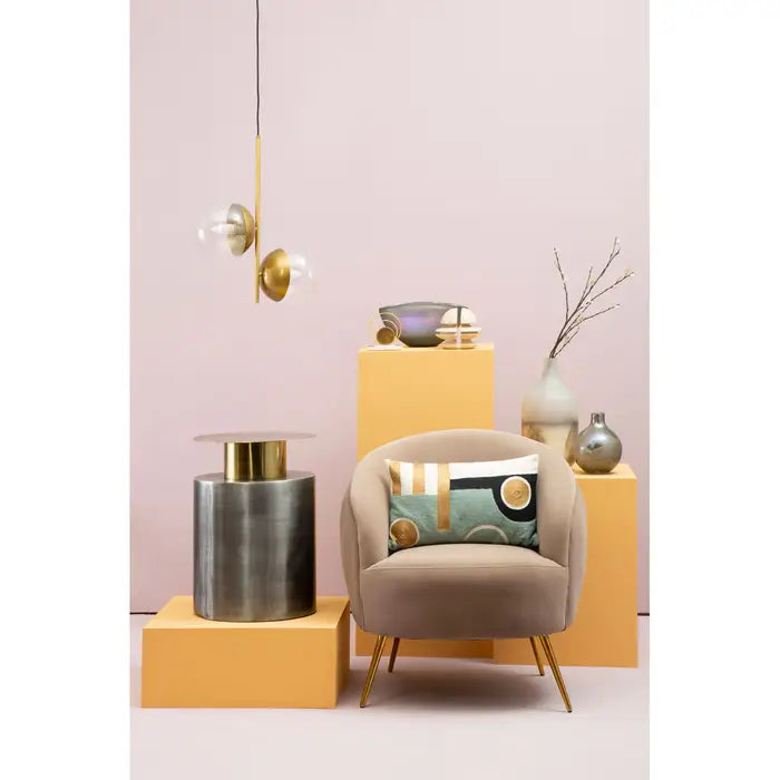 Raine Gold Finish Pendant Light With Two Glass Shades
