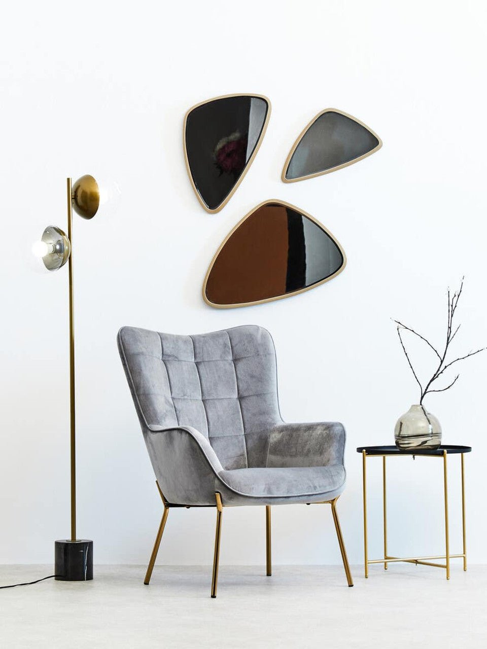 Revel 2 Bulb Gold Finish Metal Floor Lamp