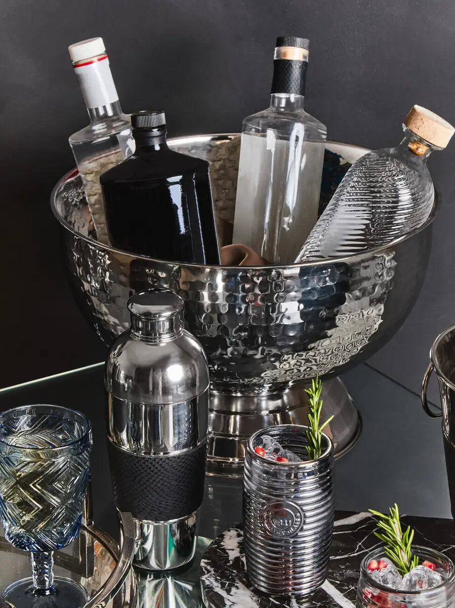 Silver Hammered Champagne Bowl