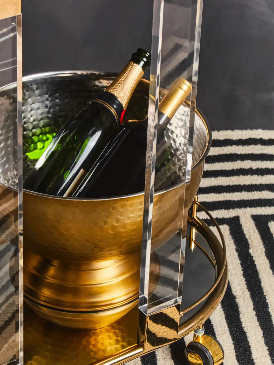 Gold Hammered Champagne Bowl