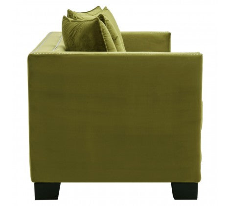 Chimes - Hampstead 2 Seater Green Velvet Sofa
