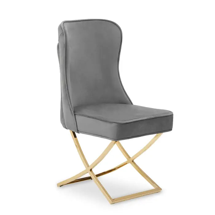 Bardot Button Back Grey Dining Chair