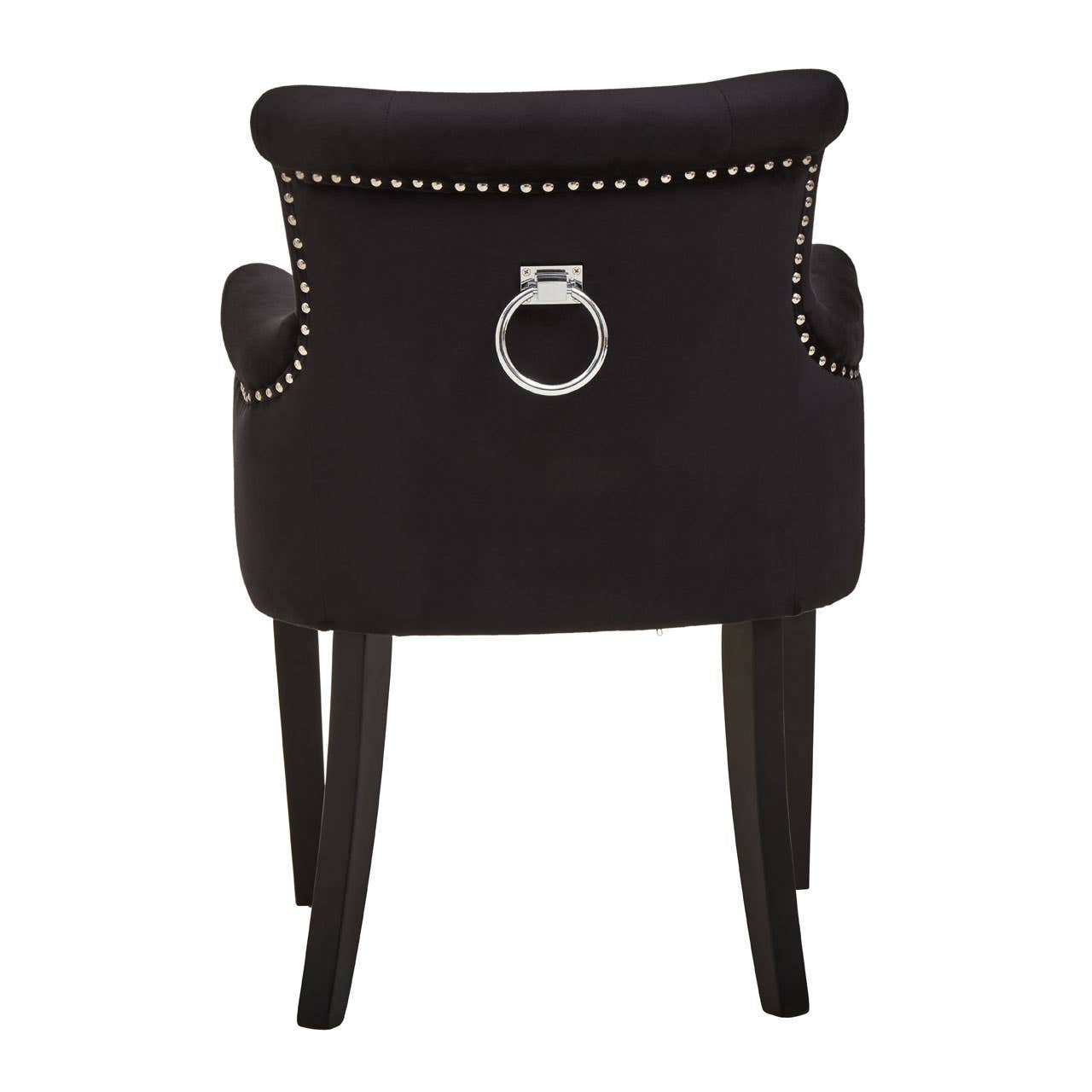 Claude Black Velvet Dining Chair With Ring Back