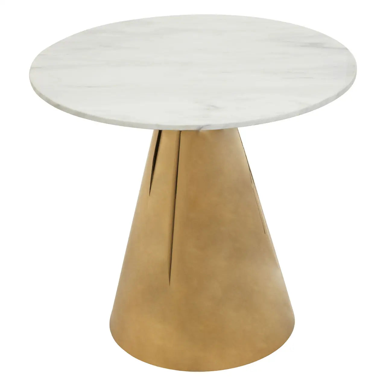 Arcadia White Marble Top Dining Table In Gold
