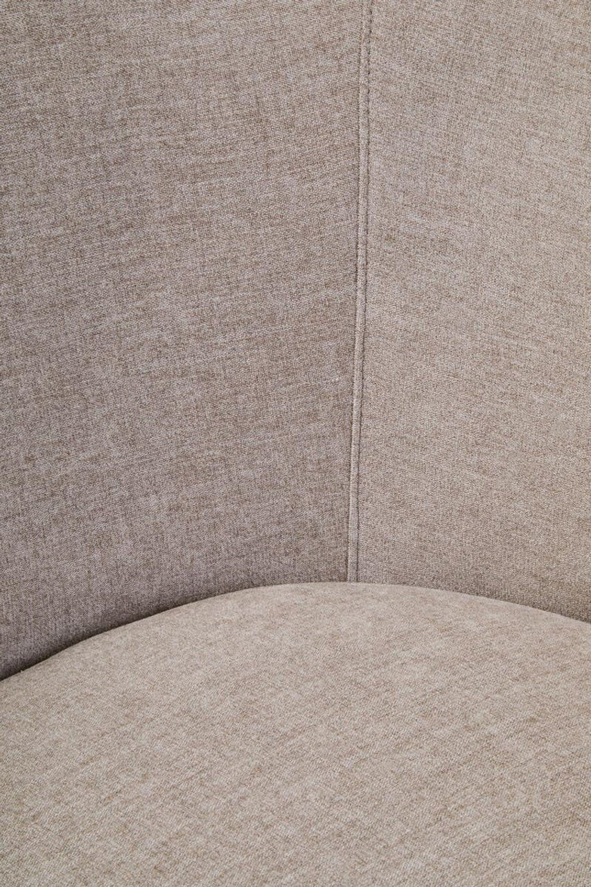 Farrah Taupe Chenille Curved Chair