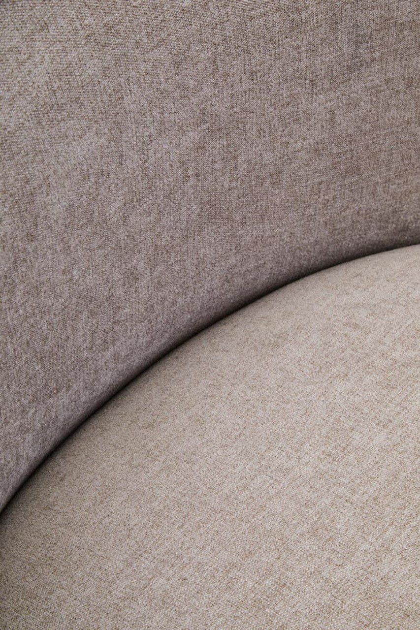 Dante Taupe Chenille Curved Chair