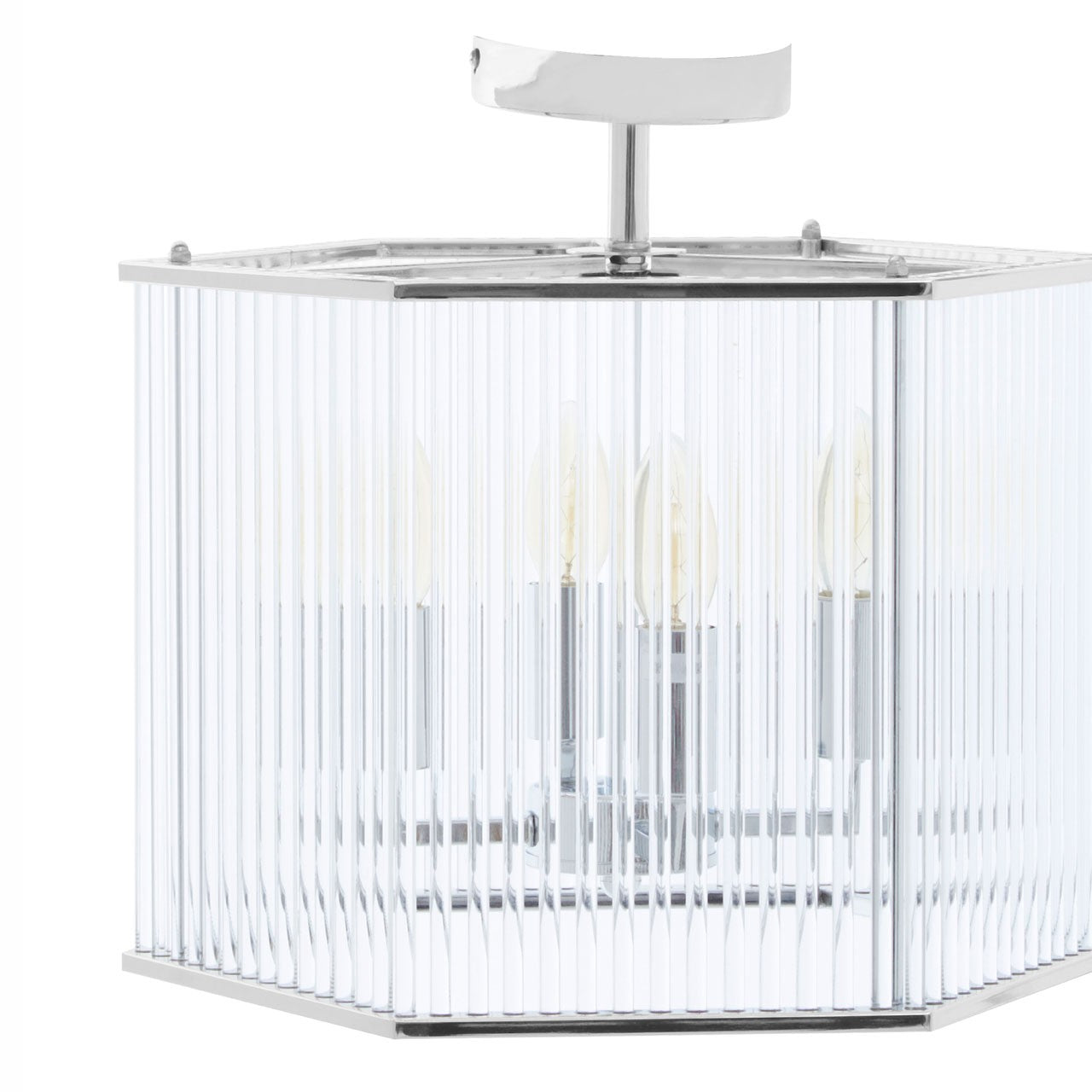 Chimes - Listra 4 Light Hexagonal Chrome Pendant Light