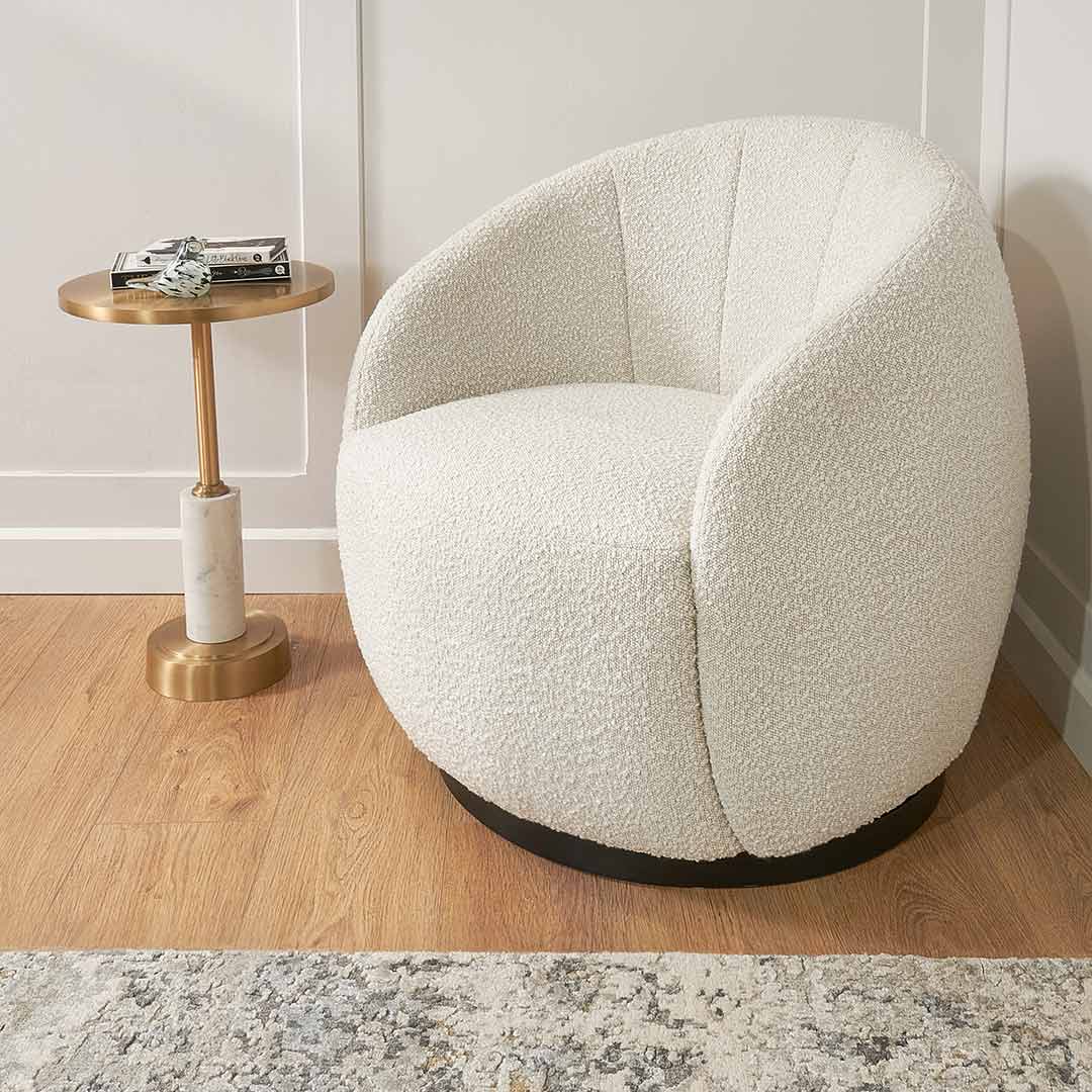 Boucle Swivel Chair