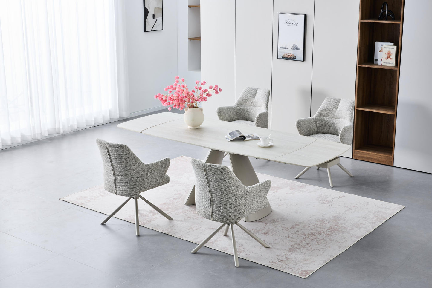 Genoa 2.4m Extending Dining Set with 4 Modena Chairs