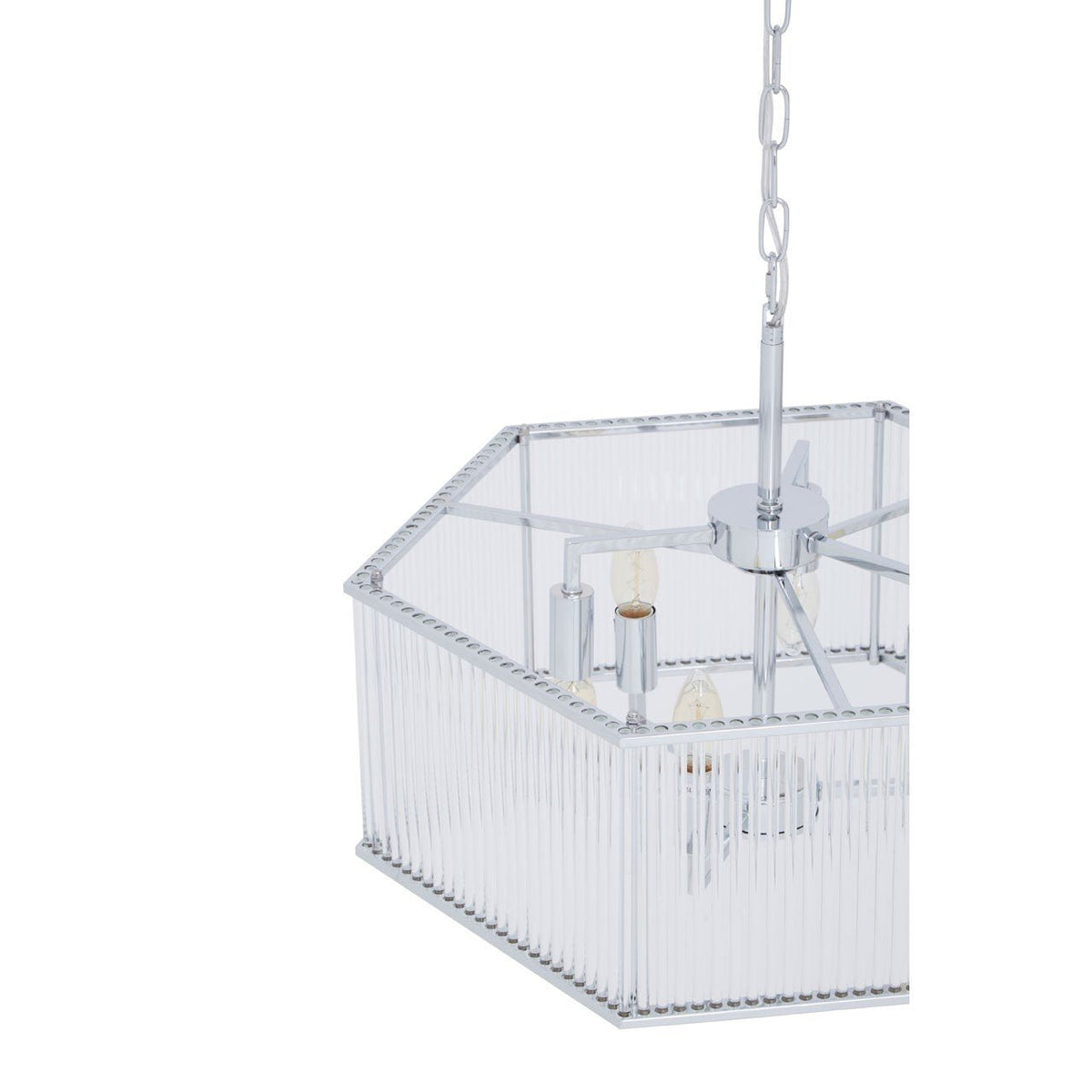 Chimes - Listra 6 Light Hexagonal Chrome Pendant Light