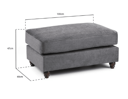 Chimes - Belvedere Footstool - Charcoal Grey