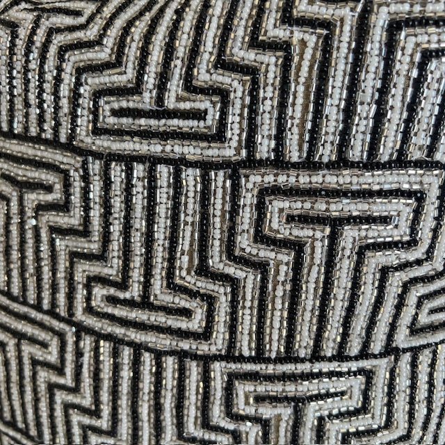 Chimes-Black and Gold Embellished Cushion 40 x 40
