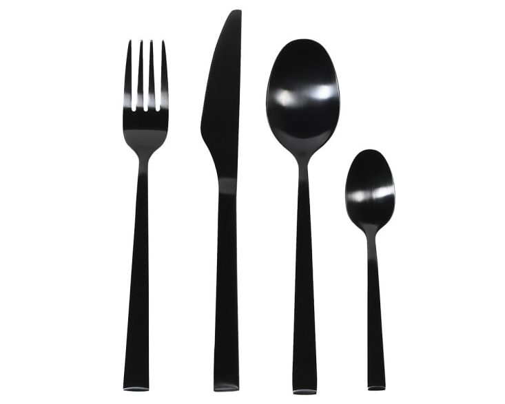 Chimes - 16pc Black Stainless Steel Cutlery Set