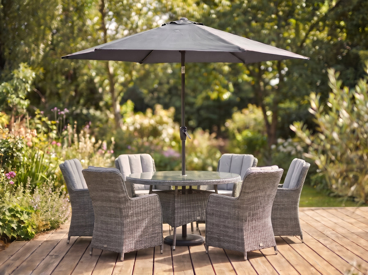 Chimes - Aruba 2.7m Round Table Parasol - Grey