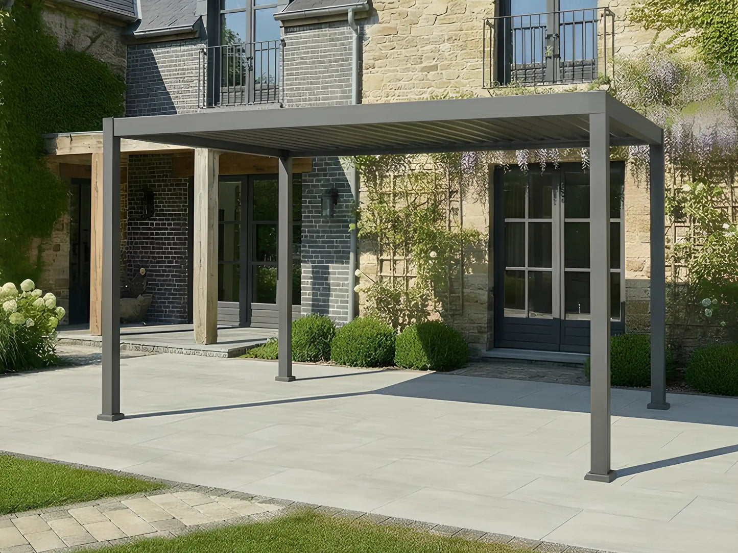 Rivaro 3.6m x 3m Solar LED Pergola + 4 Screens Big Save Bundle