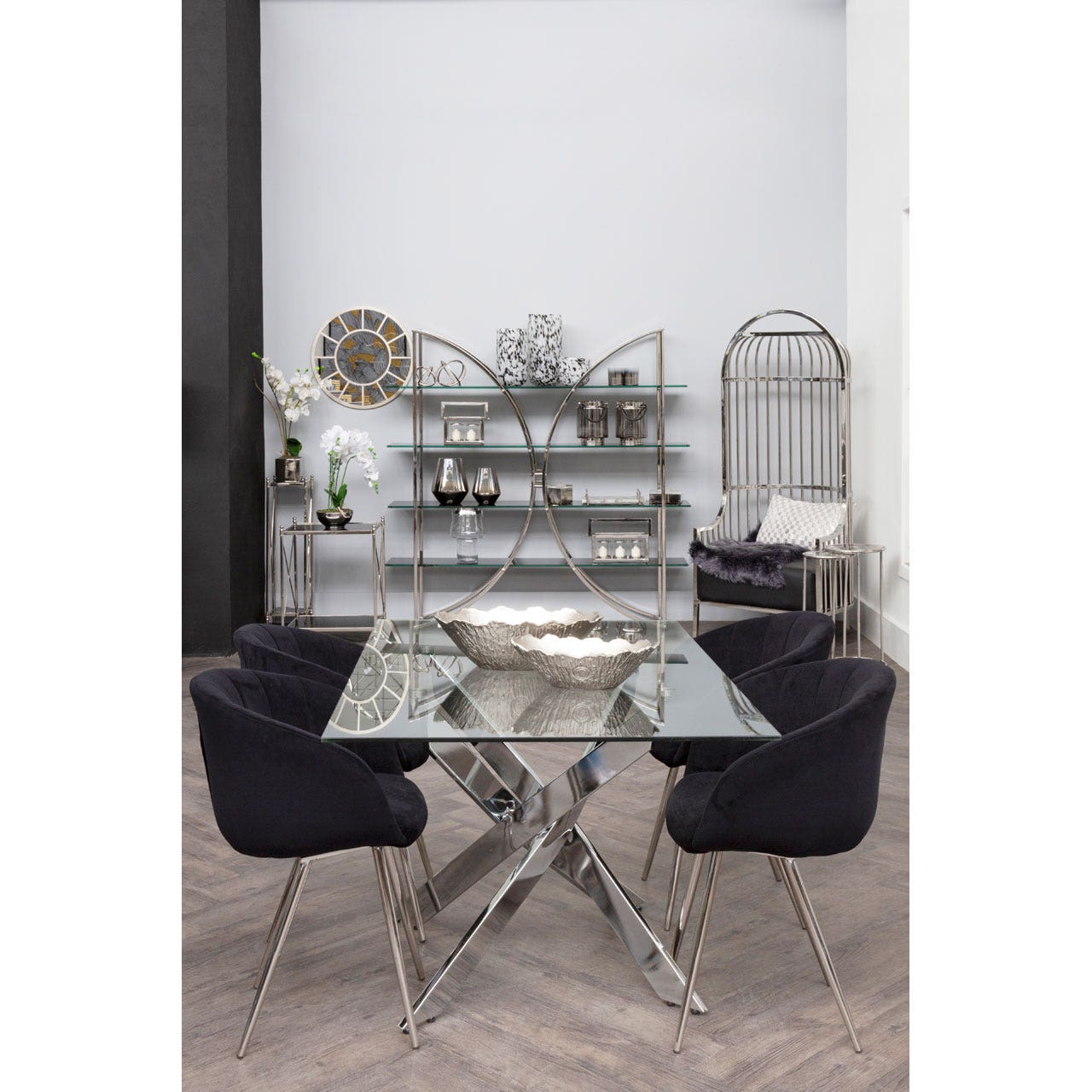 Chimes - Deana Rectangular Chrome Dining Table
