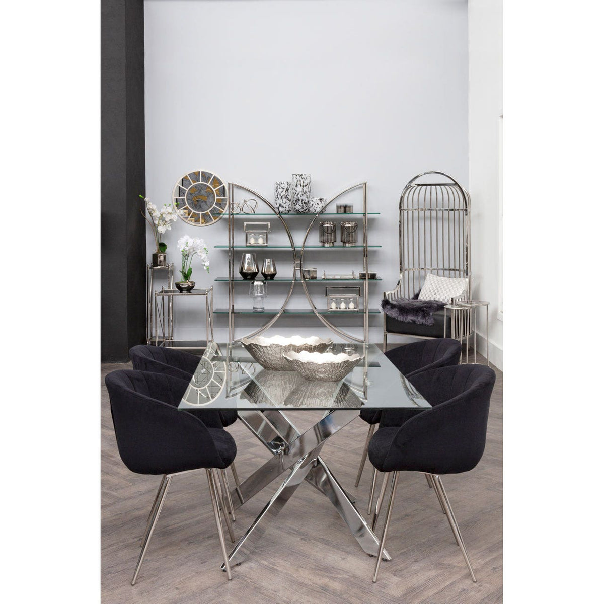 Chimes - Deana Rectangular Chrome Dining Table