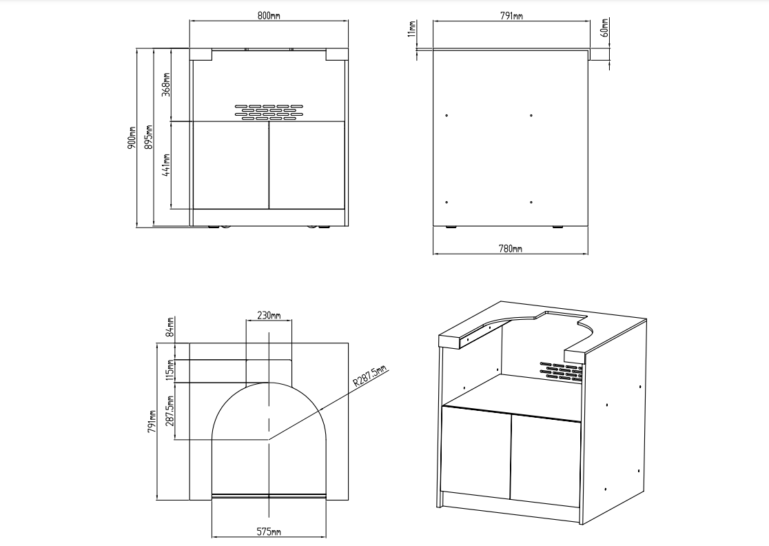 Whistler Grills - Fairford Ceramic Egg Cabinet - Grey