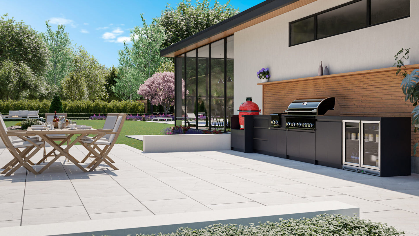 Whistler Grills - Fairford 7 Piece Outdoor Kitchen with Side Burner - Black