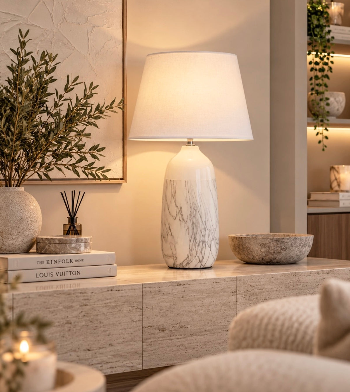 Chimes - Chelsea White Ceramic Table Lamp