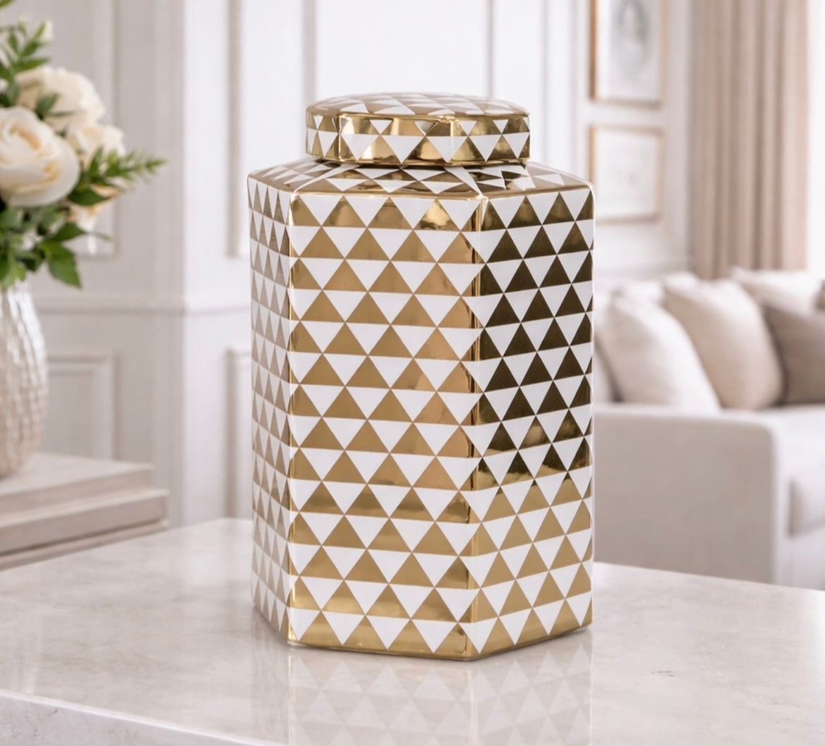 Chimes - Small Gold Geo Jar