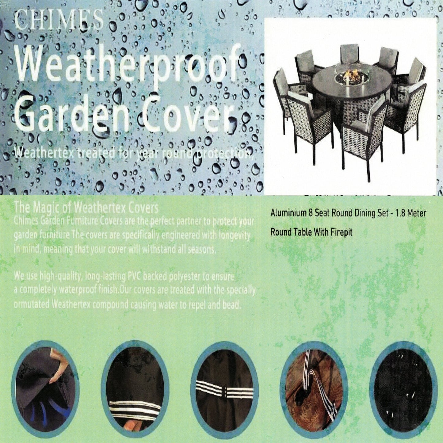 Cover Pack for Chimes Monaco 8 Seat Round Dining Set FP/STD