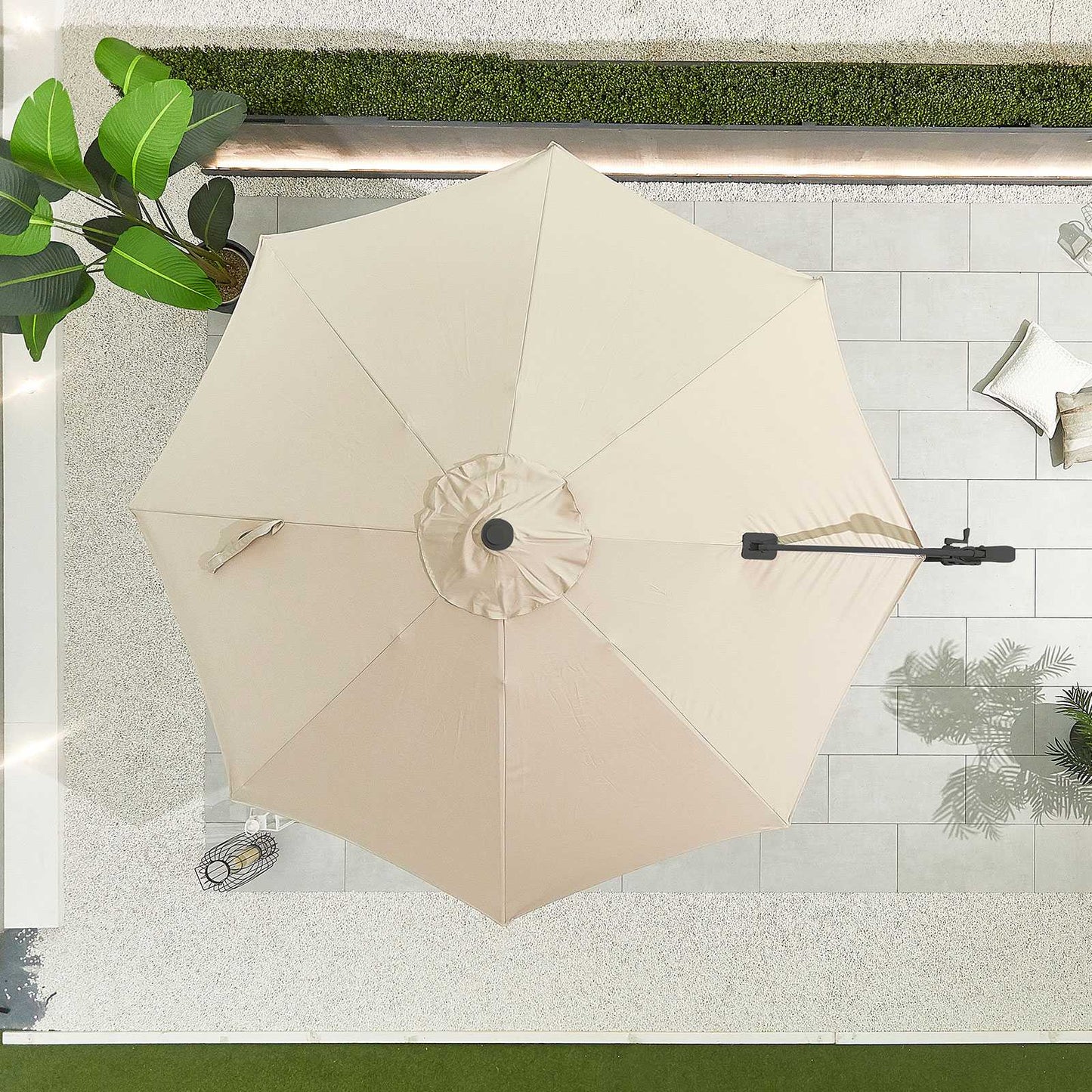 Nova - Apollo 3m Round Cantilever Parasol- Crank & Tilt - Beige - LOW STOCK