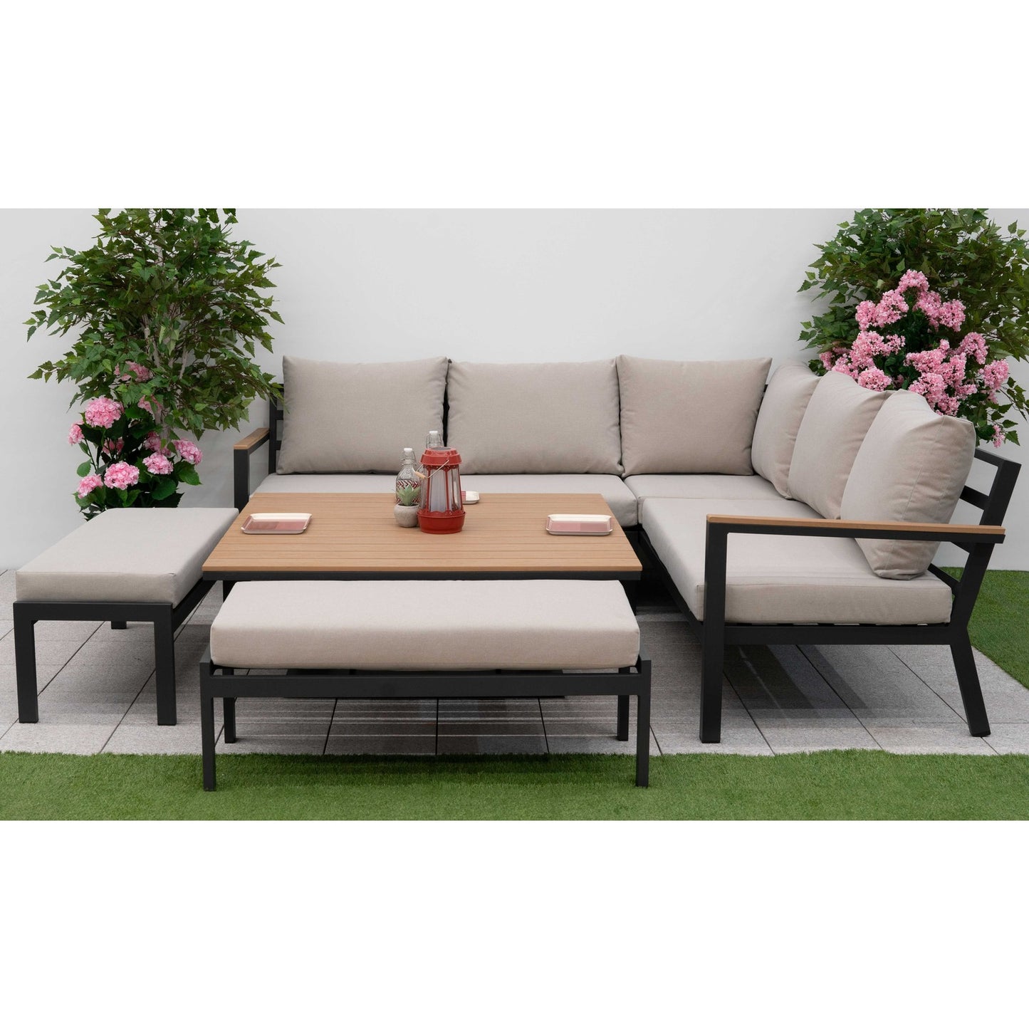 Nova - Heidi Deluxe Corner Sofa Dining Set with Square Rising Table - LOW STOCK