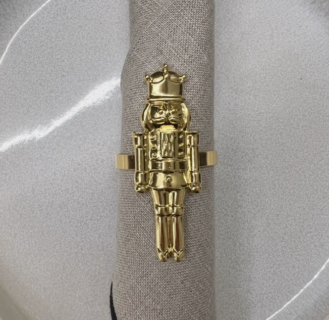 Gold Nutcracker Napkin Ring