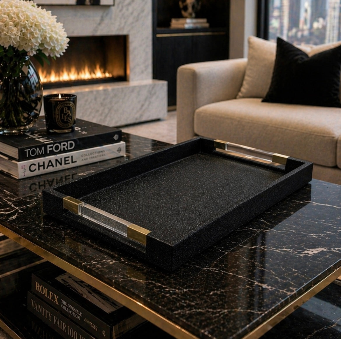 Large Shagreen Effect Tray