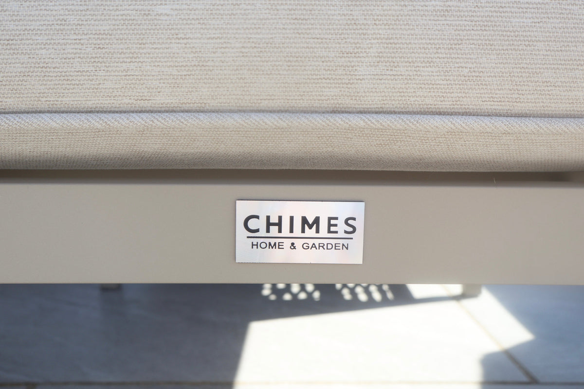 Chimes - Monaco Aluminium Compact Corner Dining Set with Firepit Table - Rope Weave - Cream
