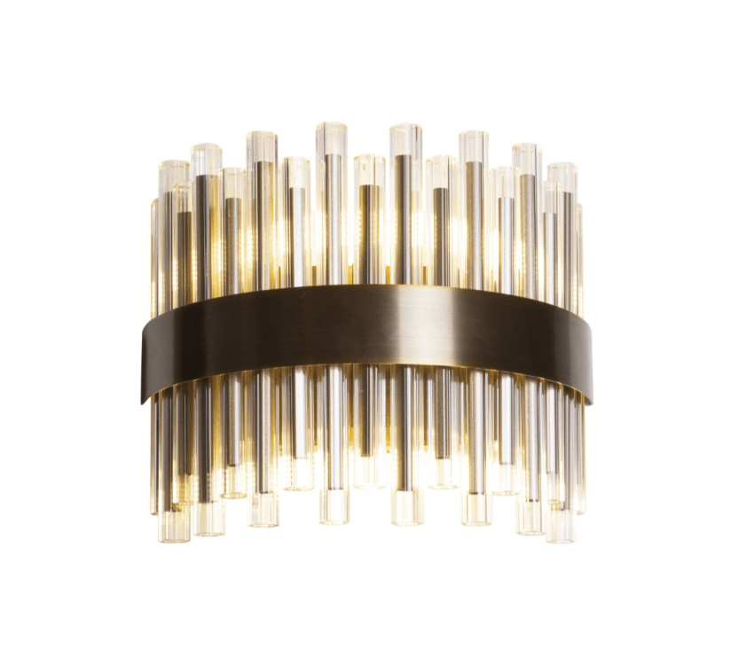 Antoinette Antique Brass Finish Curved Wall Lamp