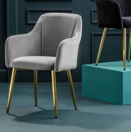 Dulcie Grey Velvet Dining Chair