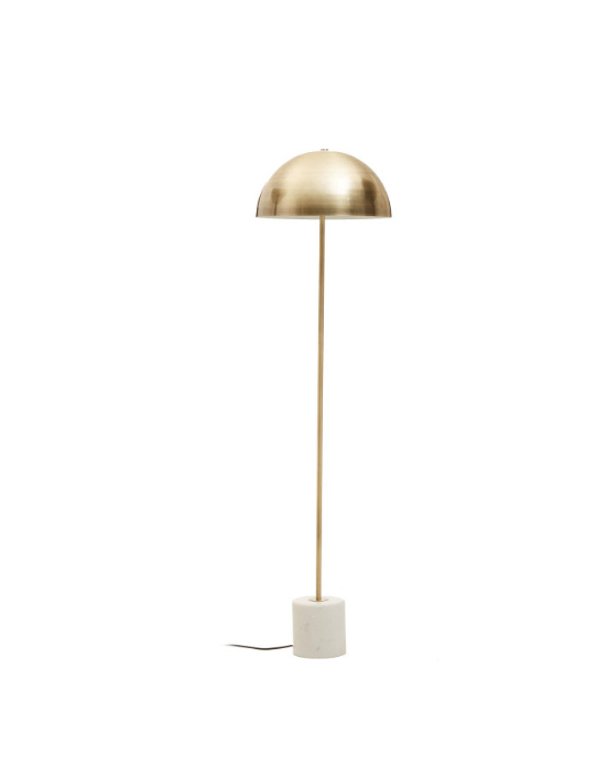 Maddy Floor Lamp in Brushed Brass and Marble Base