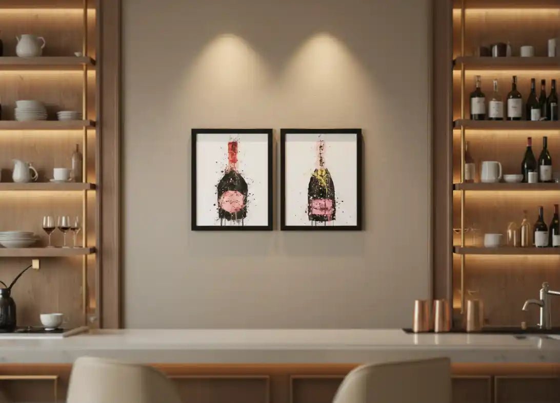 Chimes - Champagne abstract Canvas with frame visual 1 - 30 x 40cm