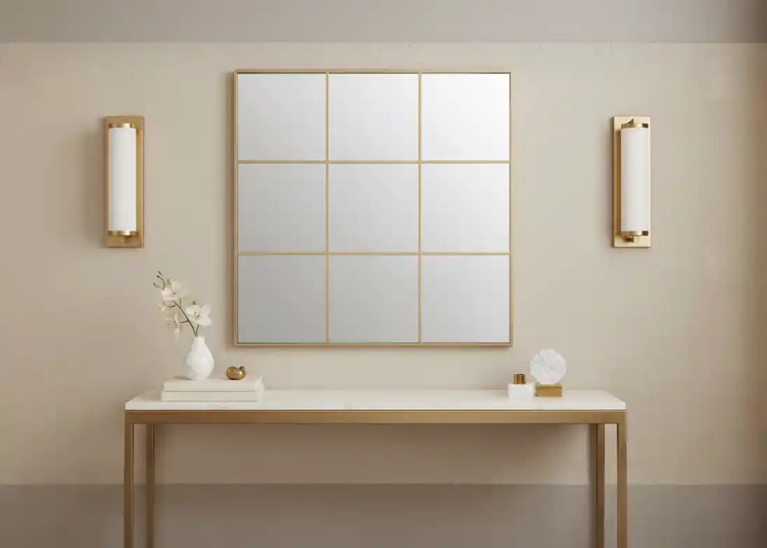 Chimes - Gold 9 Squares Wall Mirror