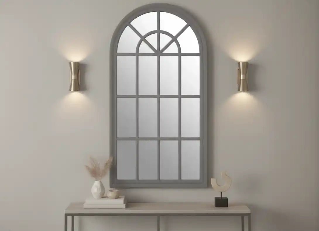 Chimes - Grey Window Wall Mirror