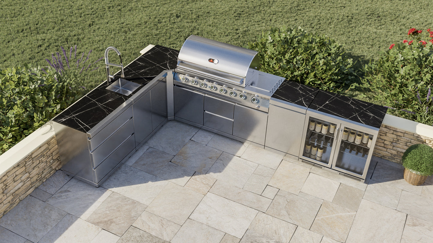Whistler Grills - Stroud 6 Burner Pre-Built Outdoor Kitchen