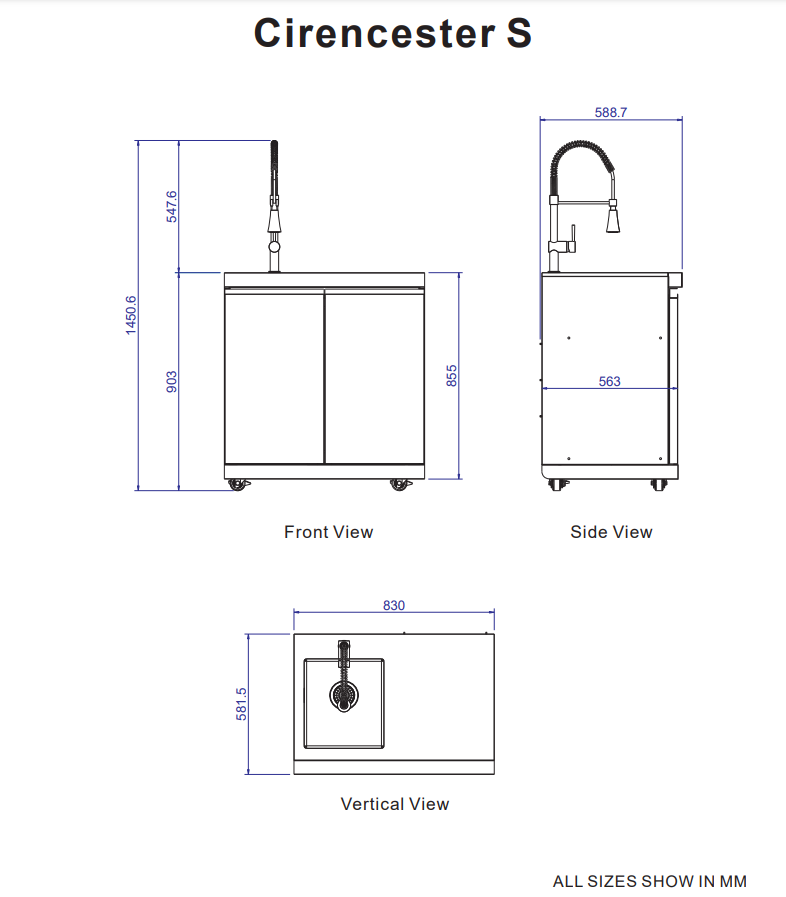 Whistler Grills - Cirencester Luxury Hand-Crafted Sink Unit