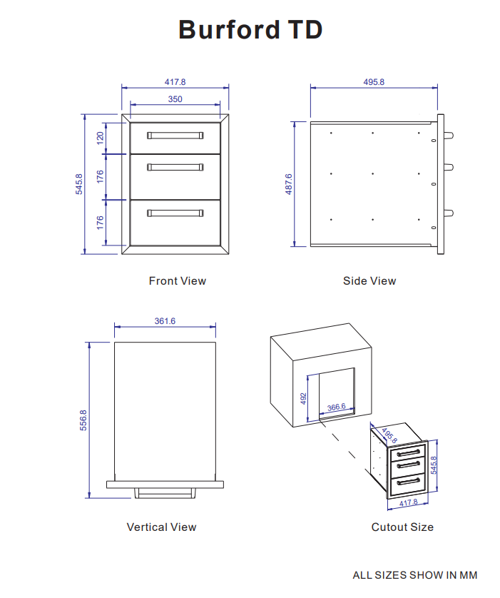 Whistler Grills - Burford Built-In Triple Drawer Unit